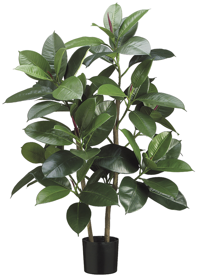 Artificial Ficus Burgundy Rubber Plant 8" Pot Pet Friendly And