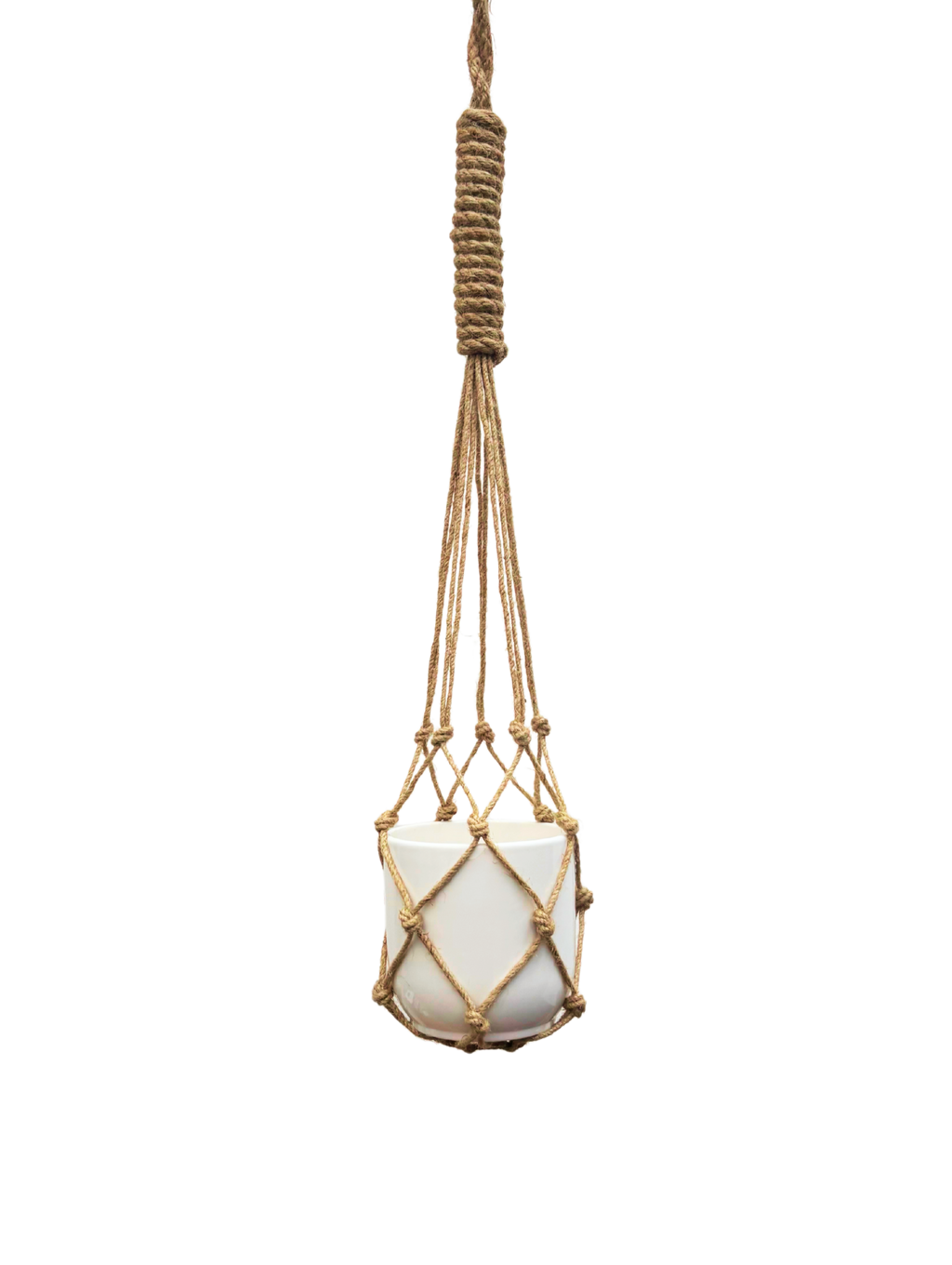 Jute Rope Ceramic Hanging Pot (10cm | Fits 4 inch)