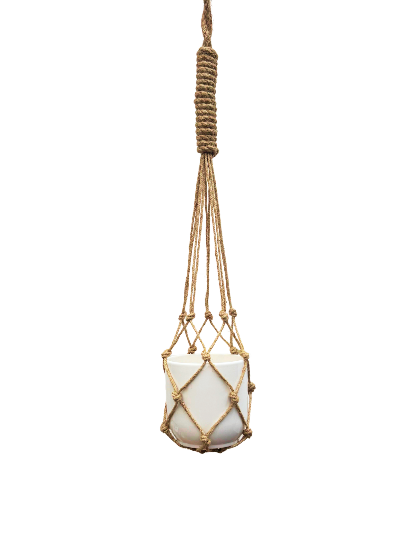 Jute Rope Ceramic Hanging Pot (10cm | Fits 4 inch)